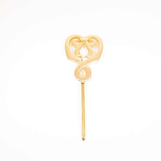 Christian Dior Vintage Ribbon Key Motif Golden Brooch