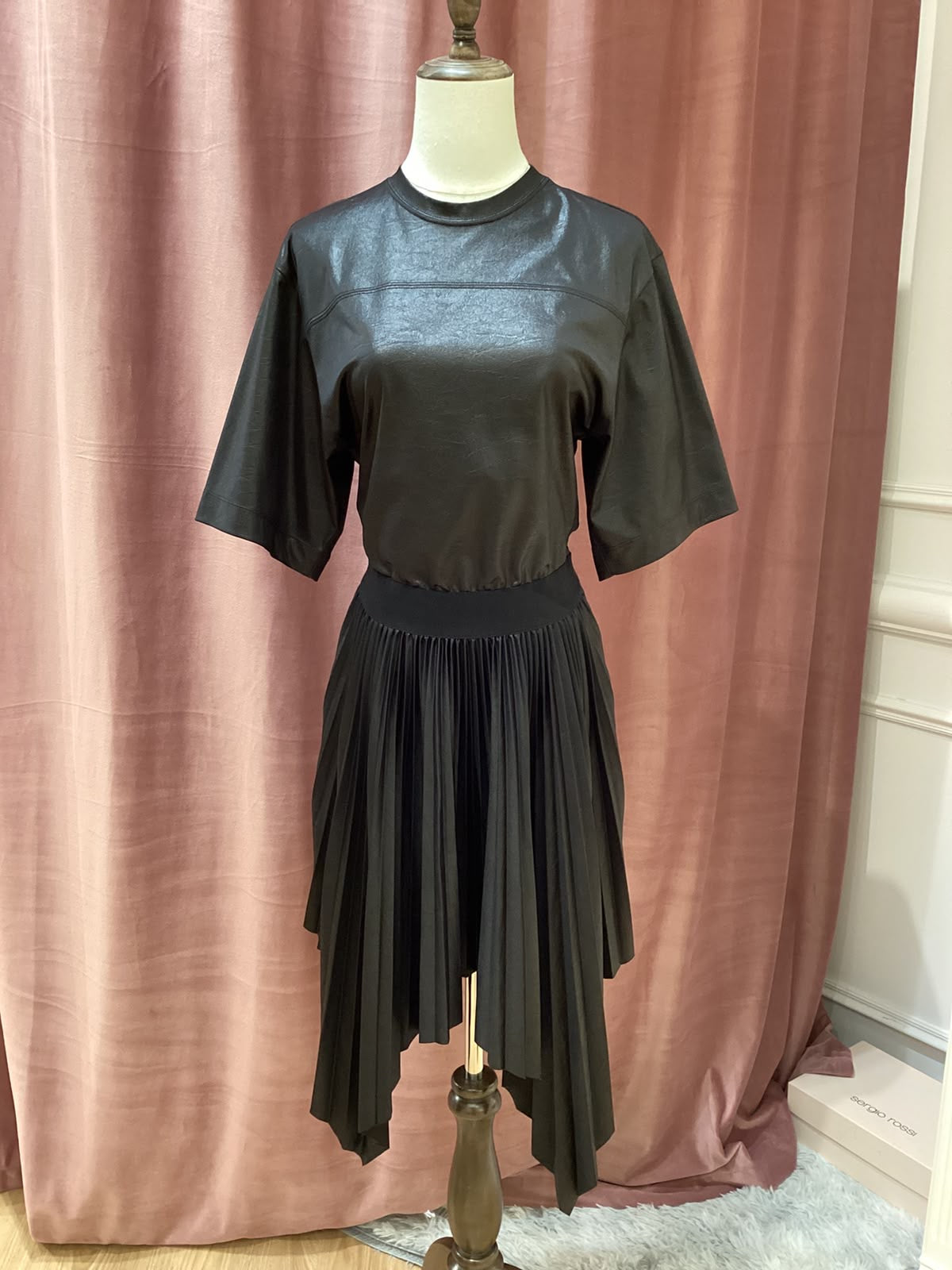 Givenchy Vintage Black Cotton Short Sleeve Dress