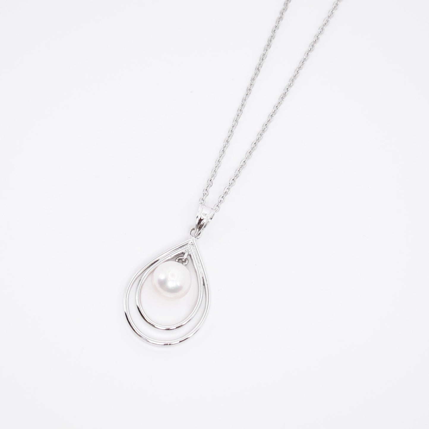 Tasaki Vintage Drop Shaped with Pearl Silver Necklace