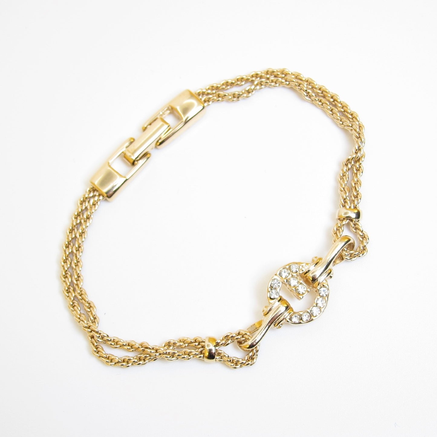 Givenchy Vintage Crystal G Chain Bracelet