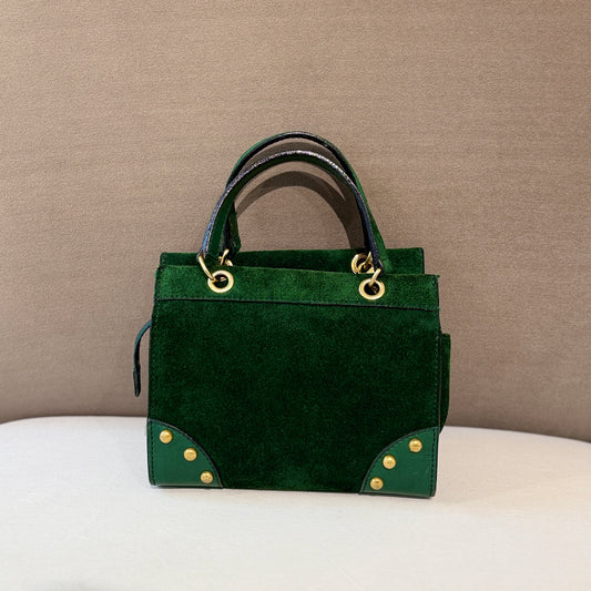 Celine Vintage Green Suede Mini Shoulder Bag