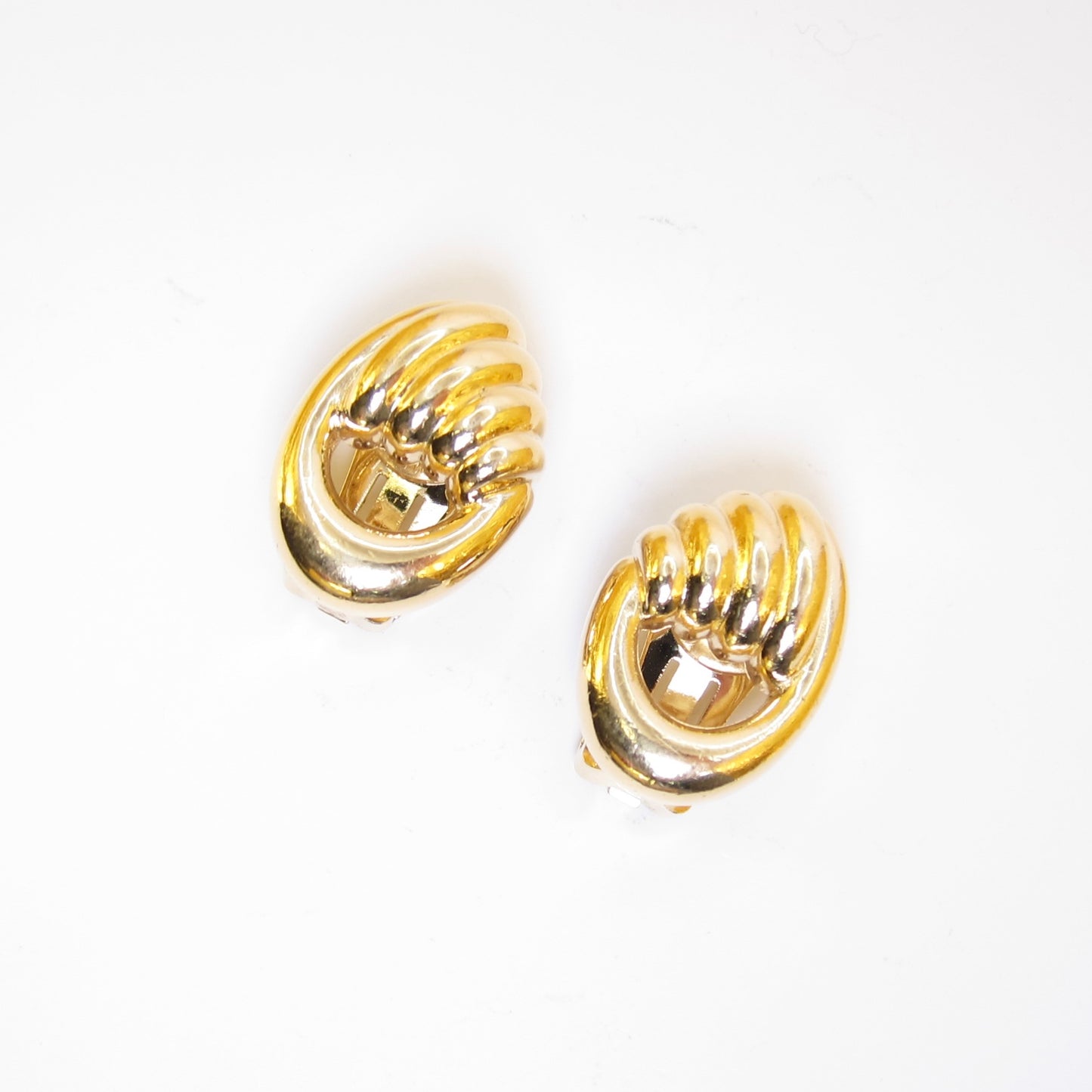 Christian Dior Vintage Stylish Golden Clip-on Earrings