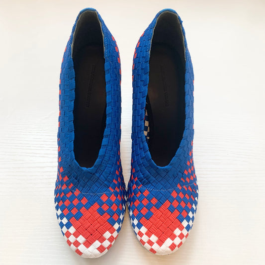 Alexander Wang Vintage Red Blue and White Checked Heels