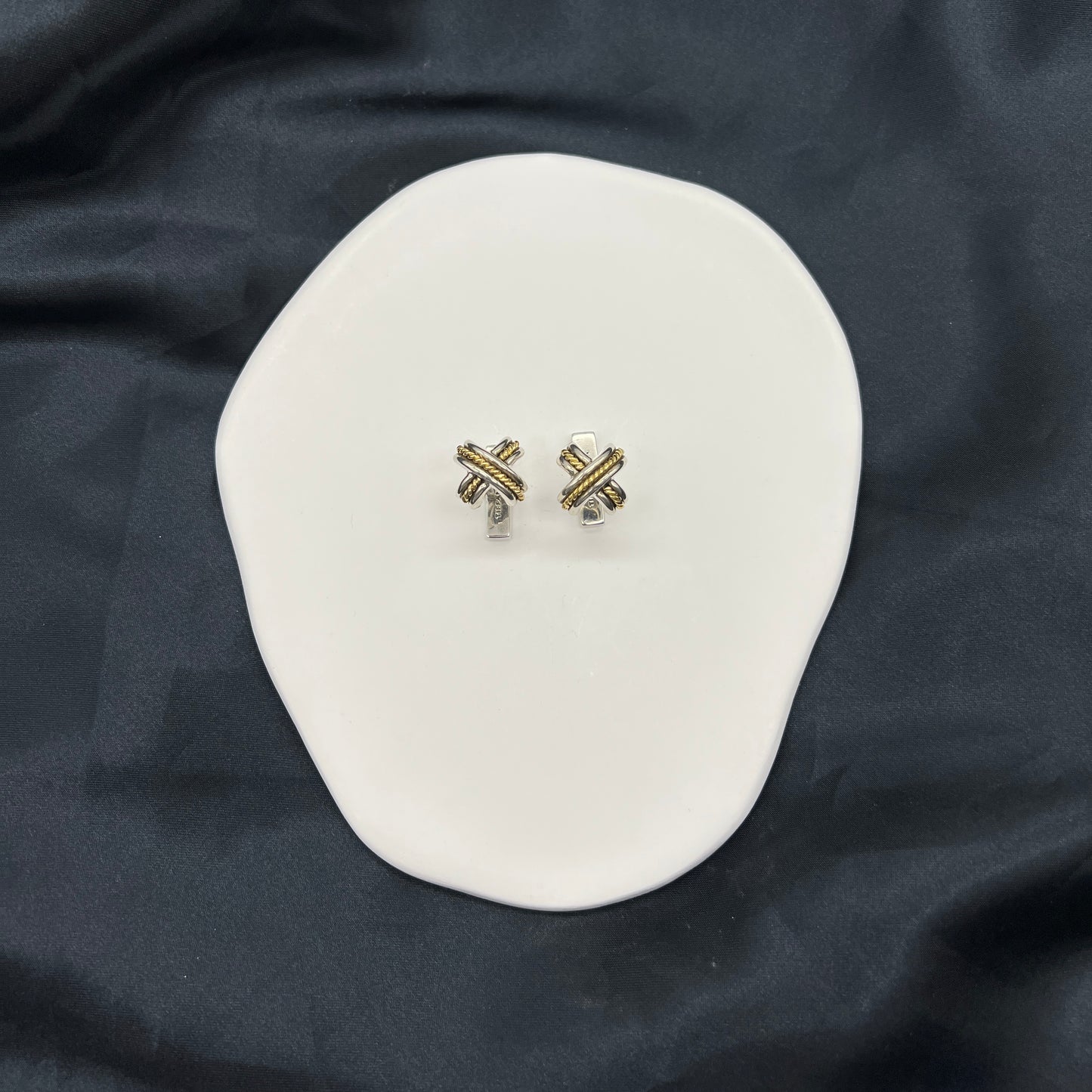 Tiffany & Co. 蒂芙尼中古X Cross 925 銀袖扣