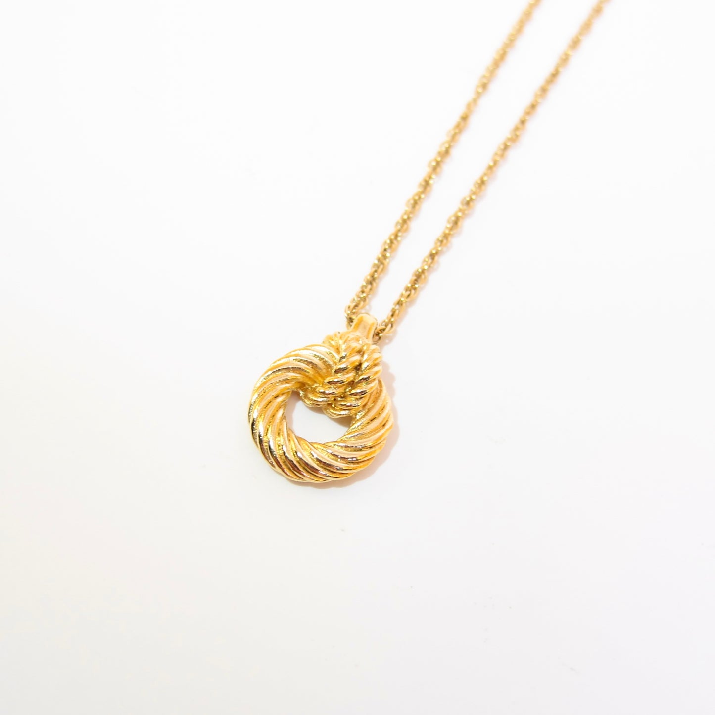 Christian Dior Vintage Twist Circle Golden Necklace