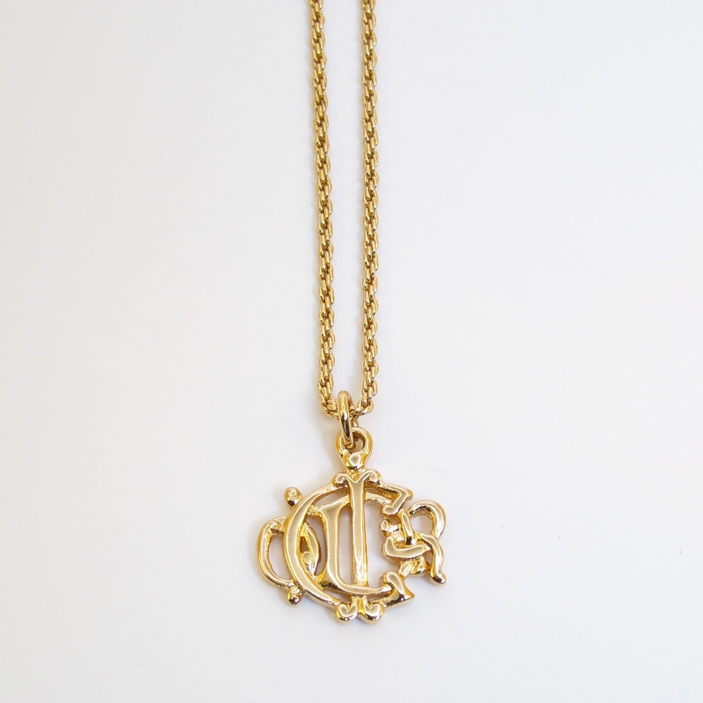 Christian Dior Vintage Dior Logo Golden Necklace