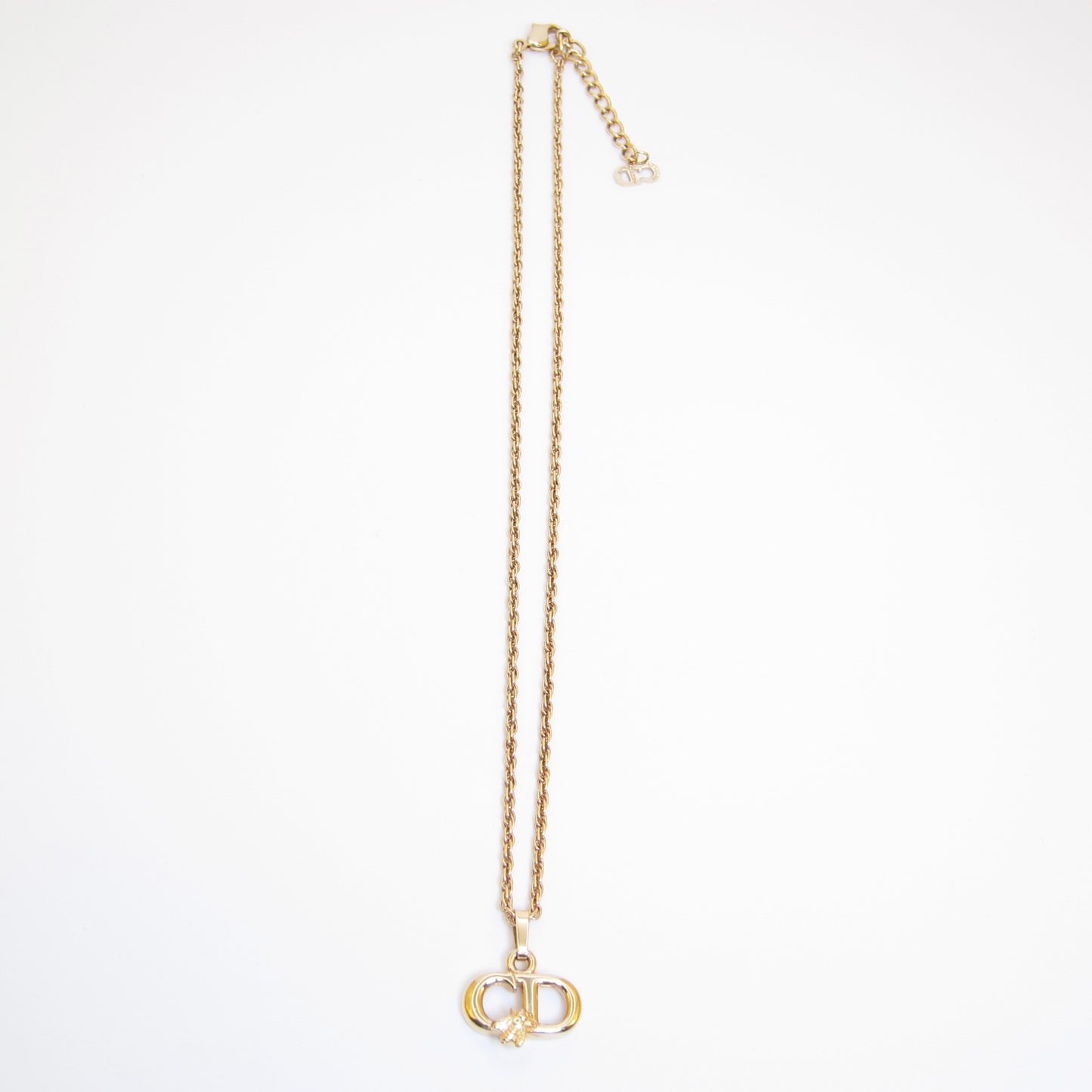 Christian Dior Vintage CD Logo with Bee Golden Necklace