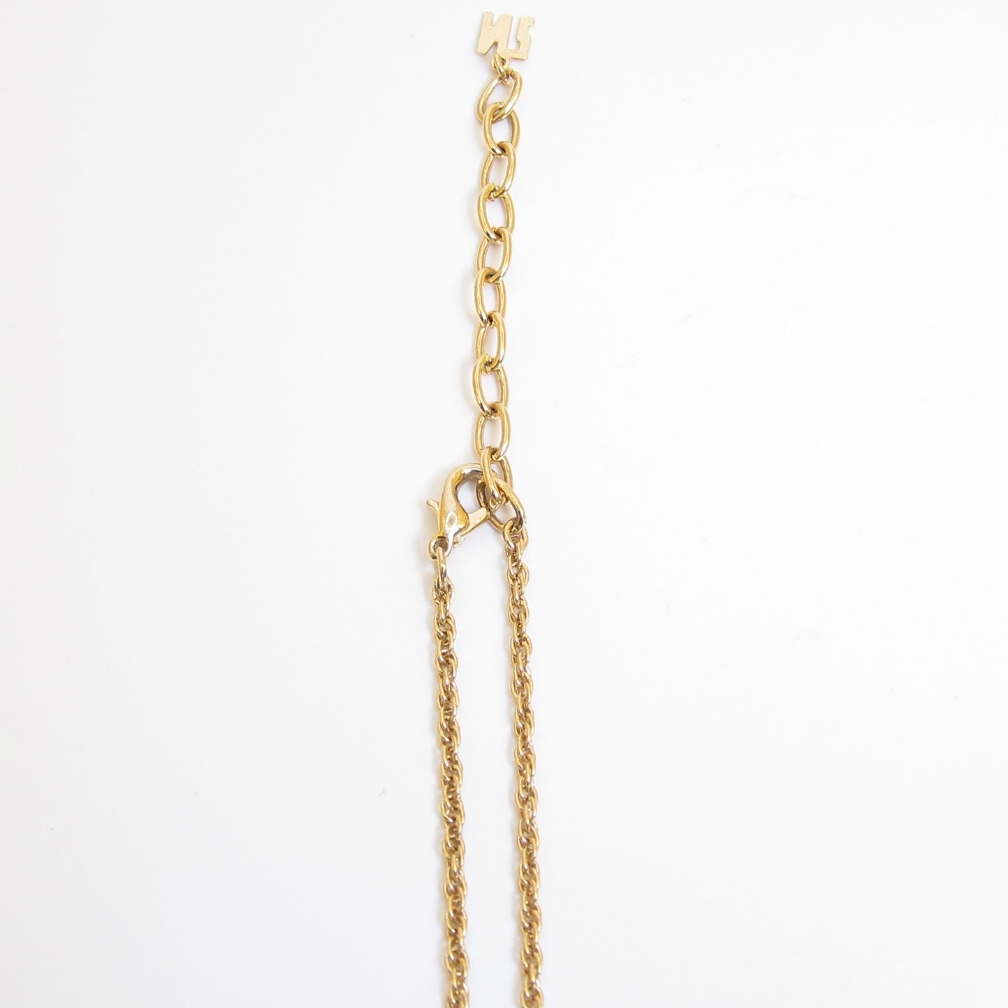 Nina Ricci Vintage NR Logo in Heart with Rhinestone Golden Necklace