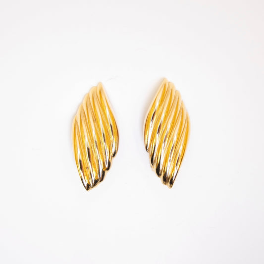 Christian Dior 復古時尚金色夾式耳環