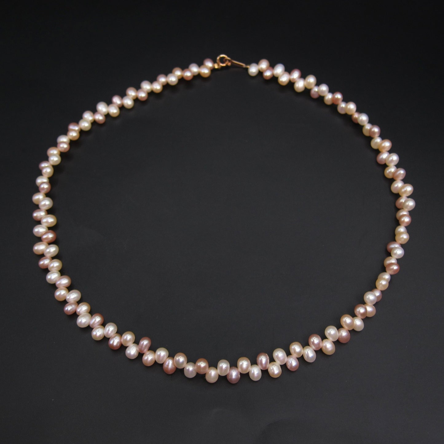 No Brand Vintage Multi Color Freshwater Pearl with K18 Clasp Necklace