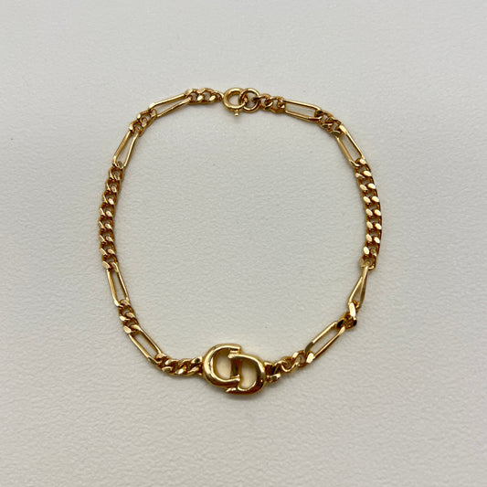 Christian Dior Vintage CD Logo Golden Bracelet