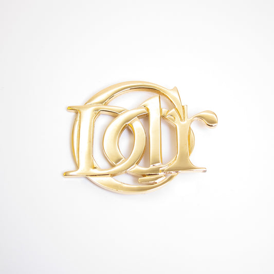 Christian Dior Vintage Dior Logo Golden Brooch