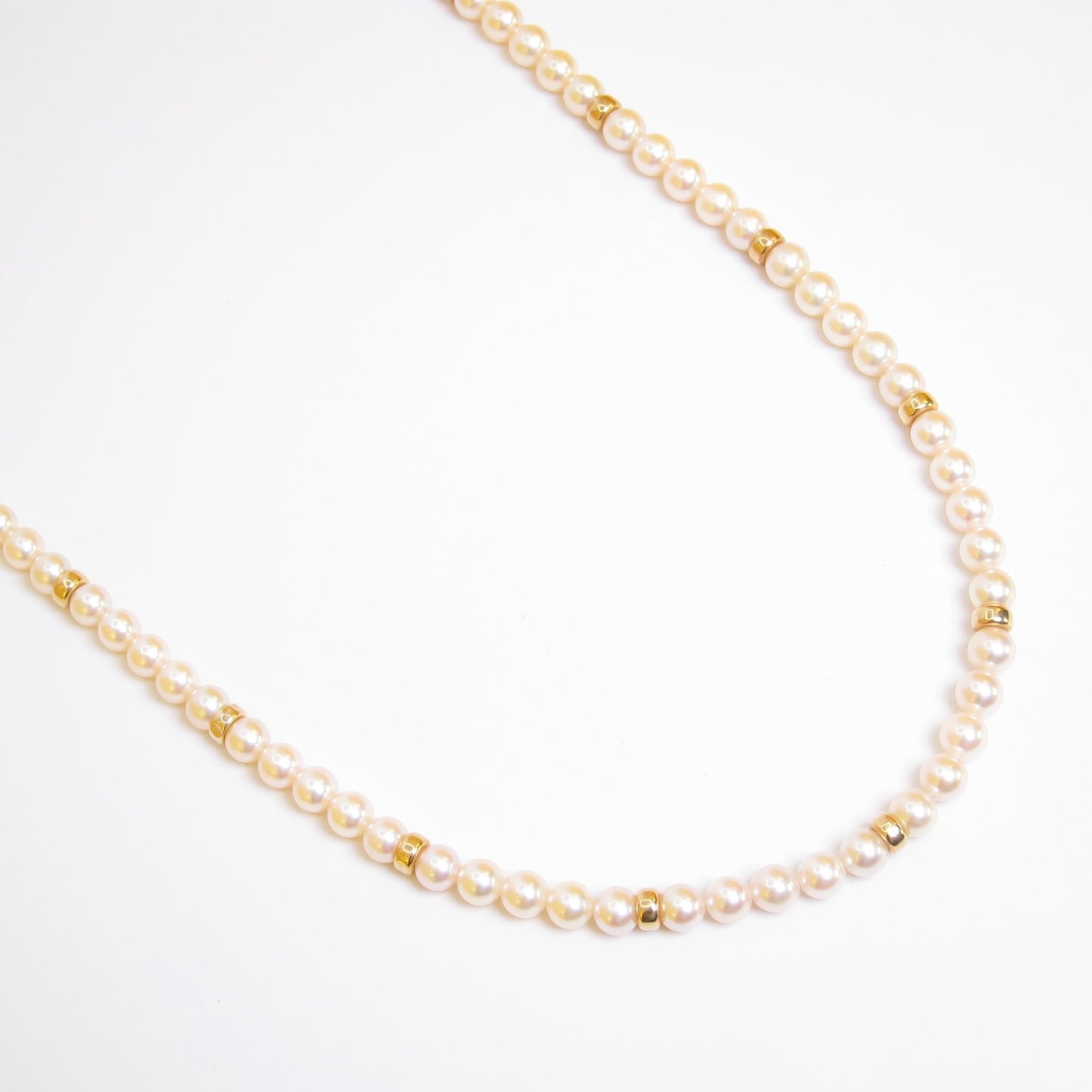 No Brand Vintage Pearl with Golden Beads Long Necklace