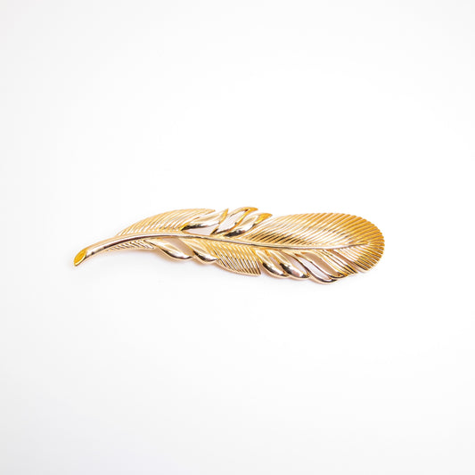 Christian Dior Vintage Feather Motif Golden Brooch