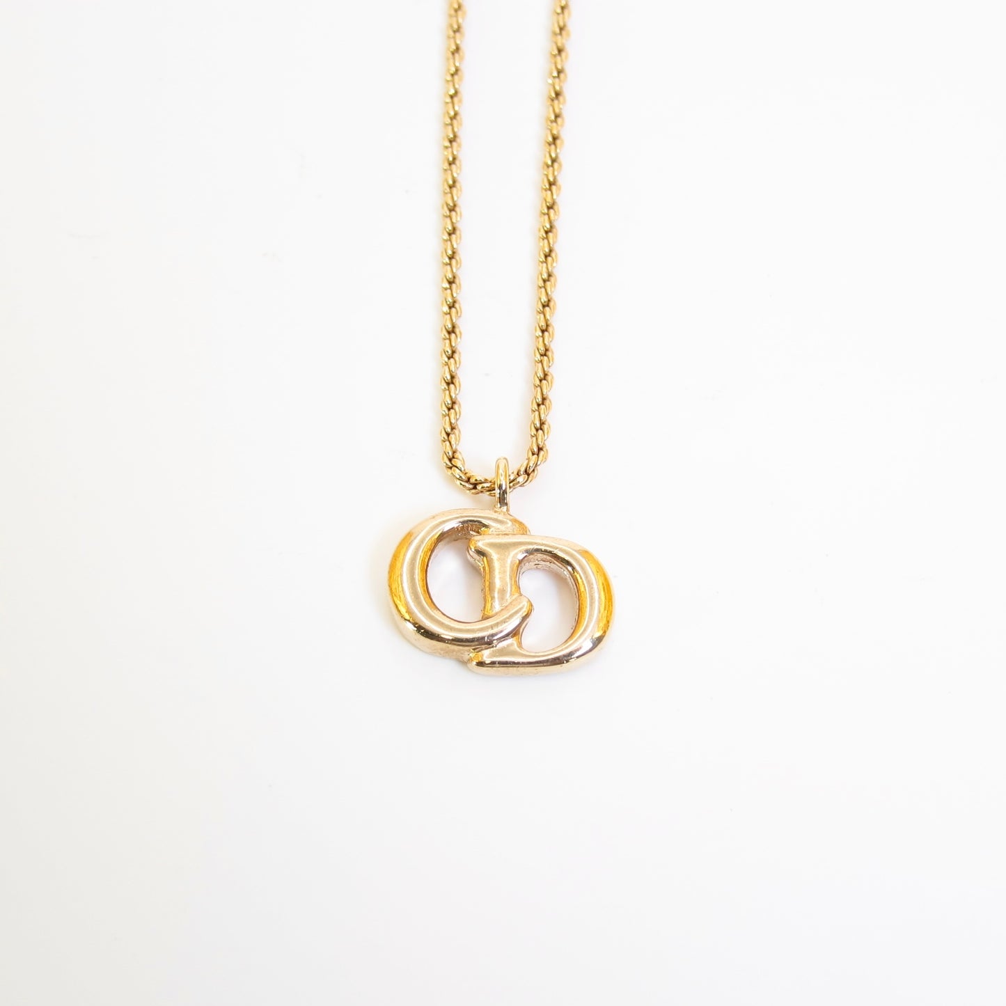 Christian Dior Vintage CD Logo Golden Necklace