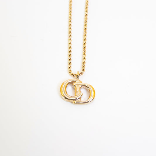 Christian Dior Vintage CD Logo Golden Necklace