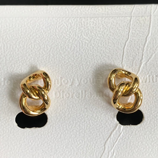 Christian Dior Vintage Link Golden Clip-on Earrings