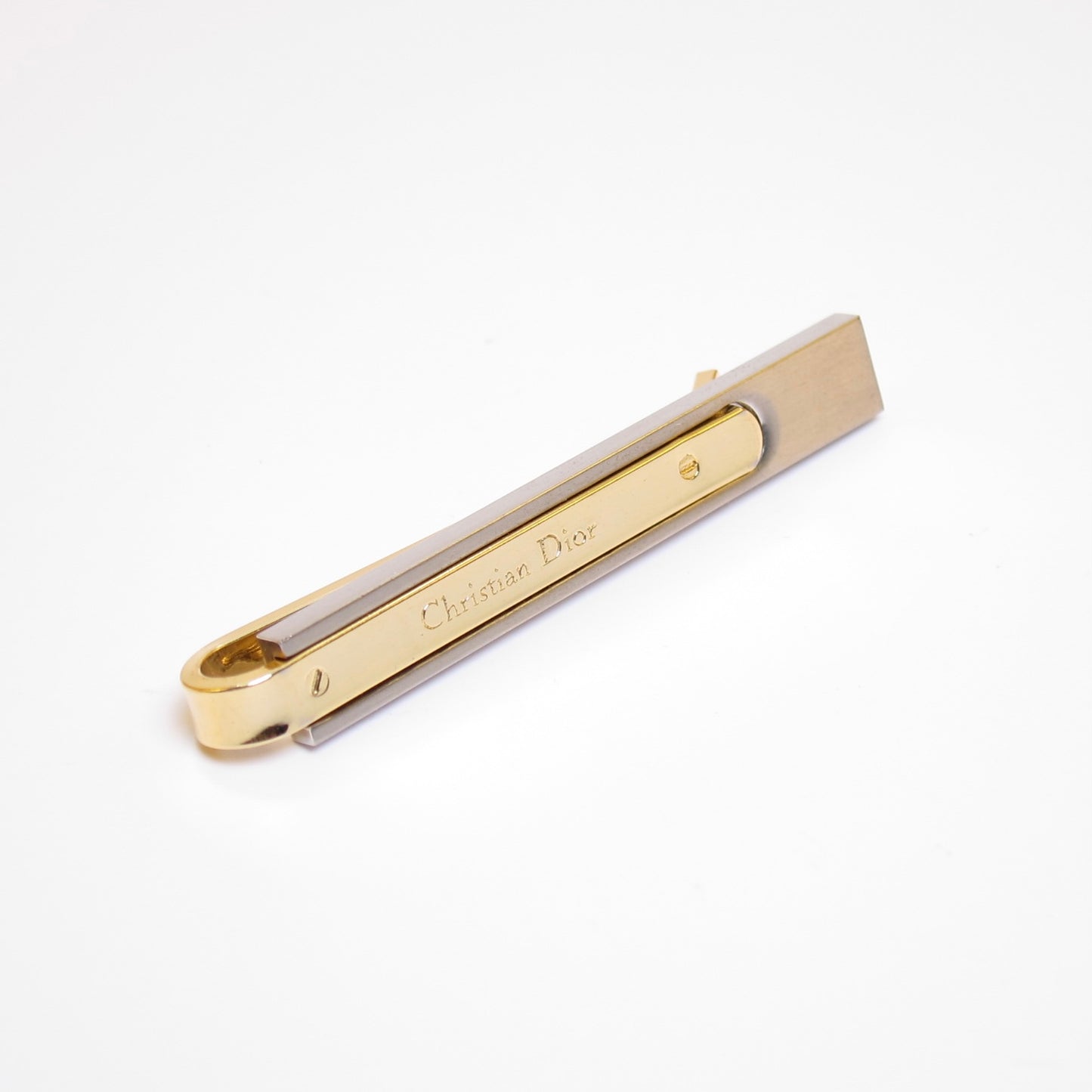 Christian Dior Vintage Christian Dior Logo Two Tone Tie Clip