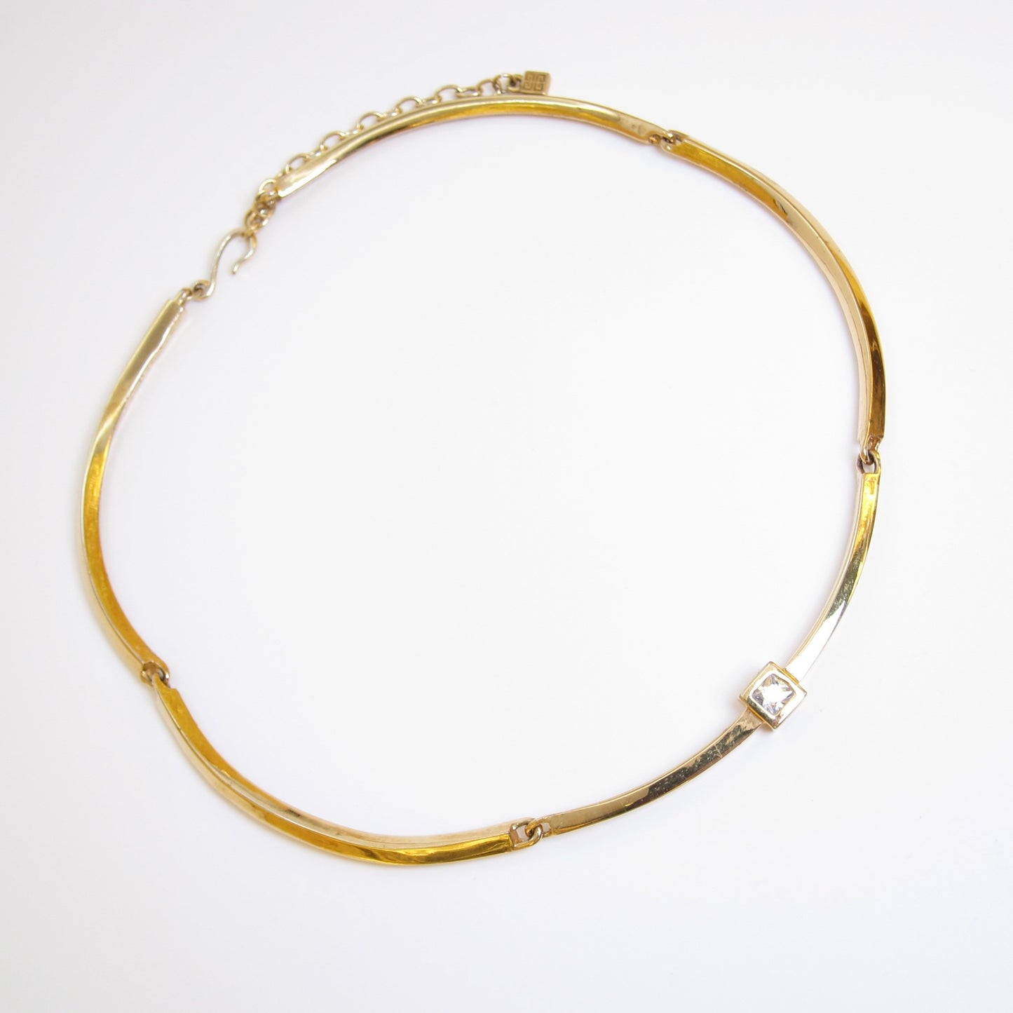 Givenchy Vintage Square Rhinestone Golden Choker