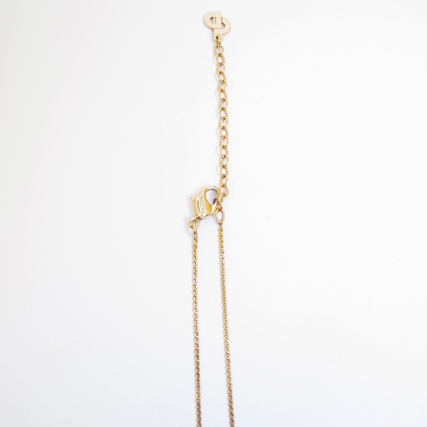 Christian Dior Vintage Dior and CD Logo in Circle Golden Necklace