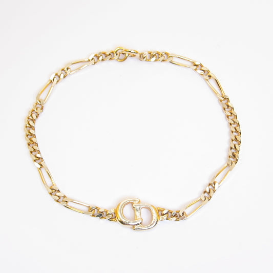Christian Dior Vintage CD Logo Golden Bracelet