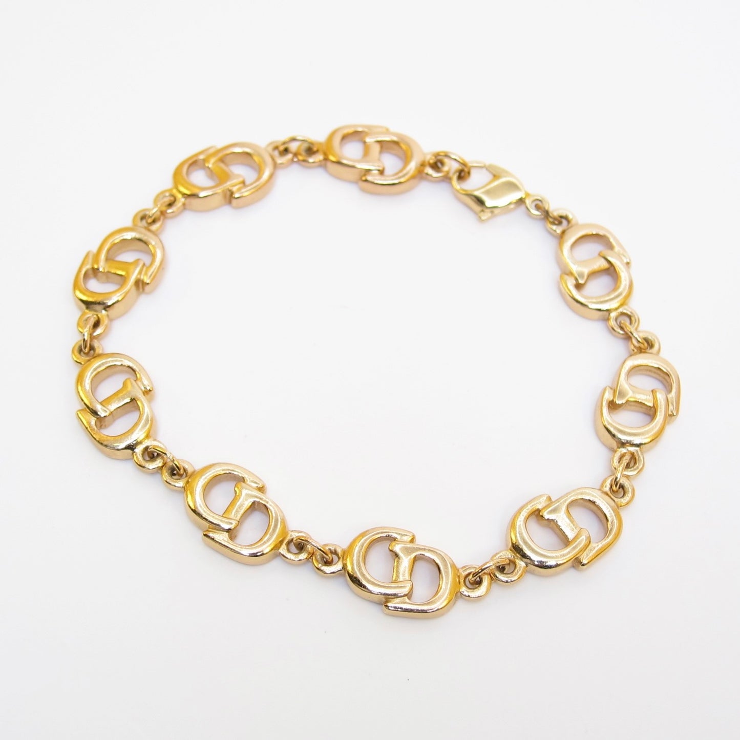 Christian Dior Vintage CD Logo Golden Bracelet