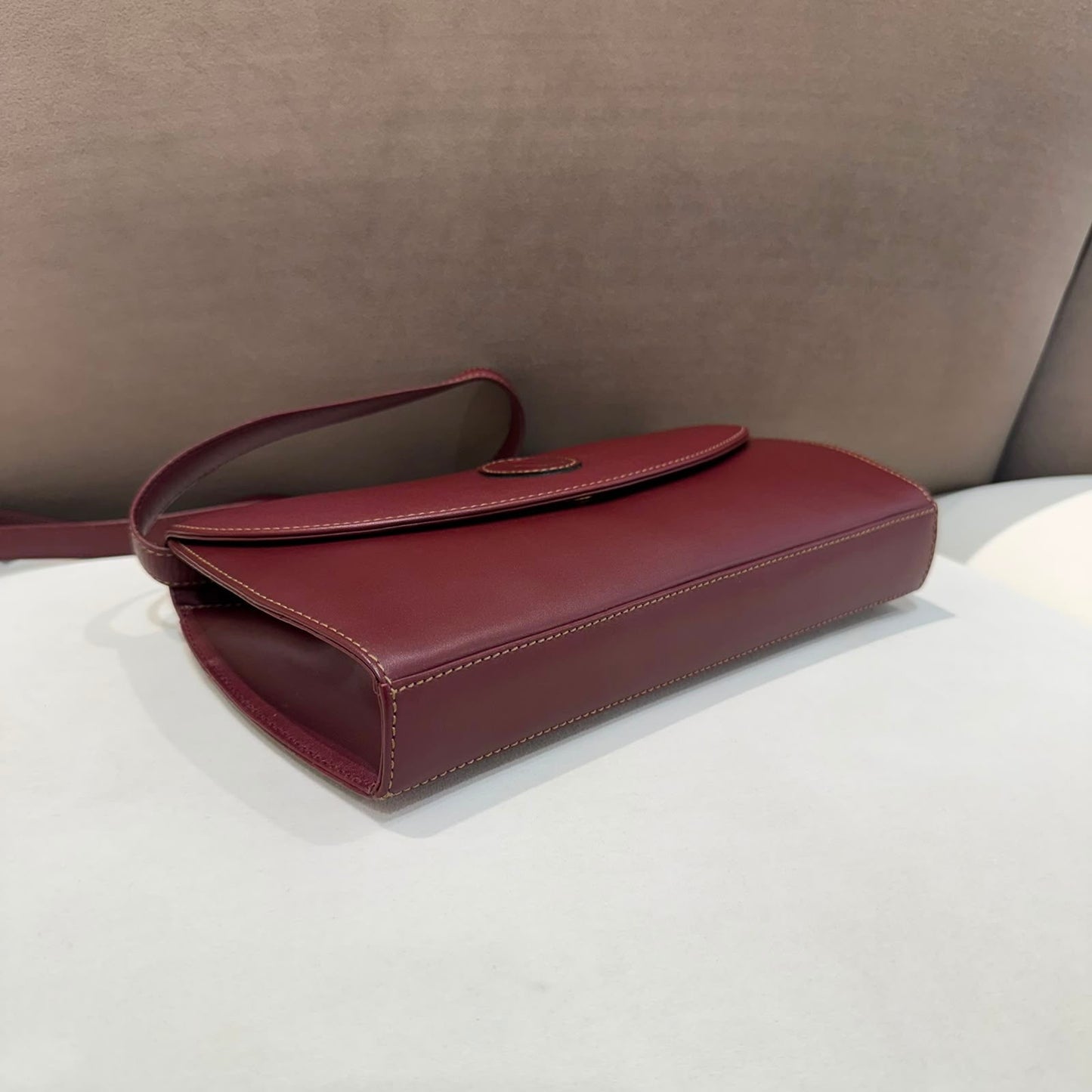 Cartier Vintage Must de Cartier Bordeaux Leather Shoulder Bag