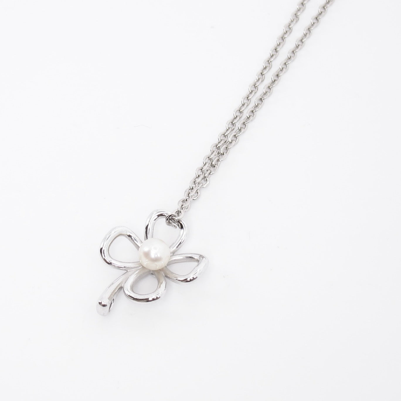 Tasaki Vintage Flower with Pearl Silver Necklace