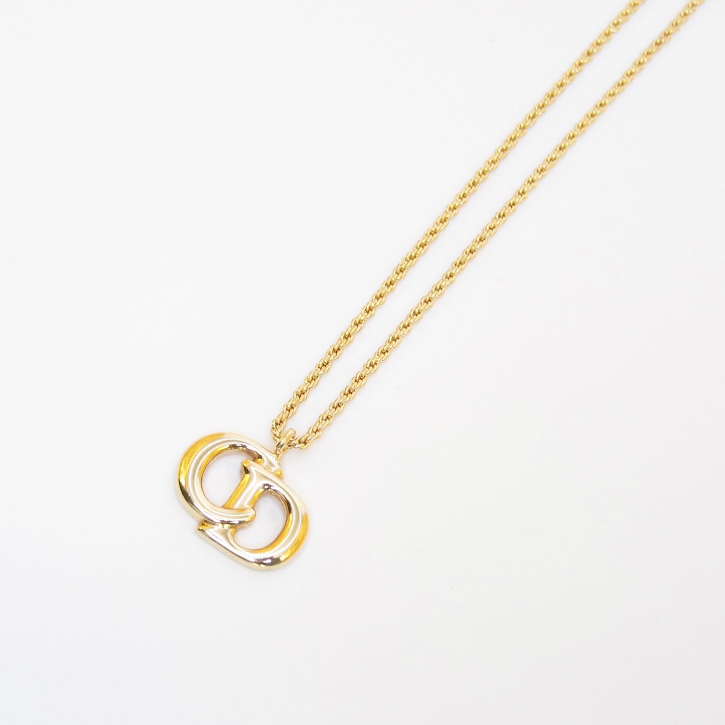 Christian Dior Vintage CD Logo Golden Necklace