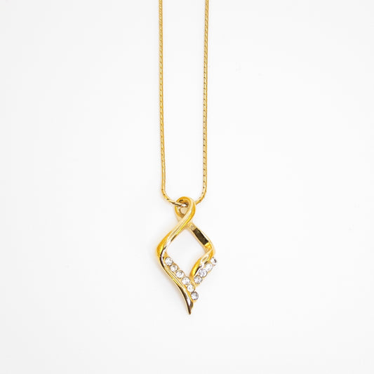 Givenchy Vintage Special Golden and Rhinestone Pendant Necklace