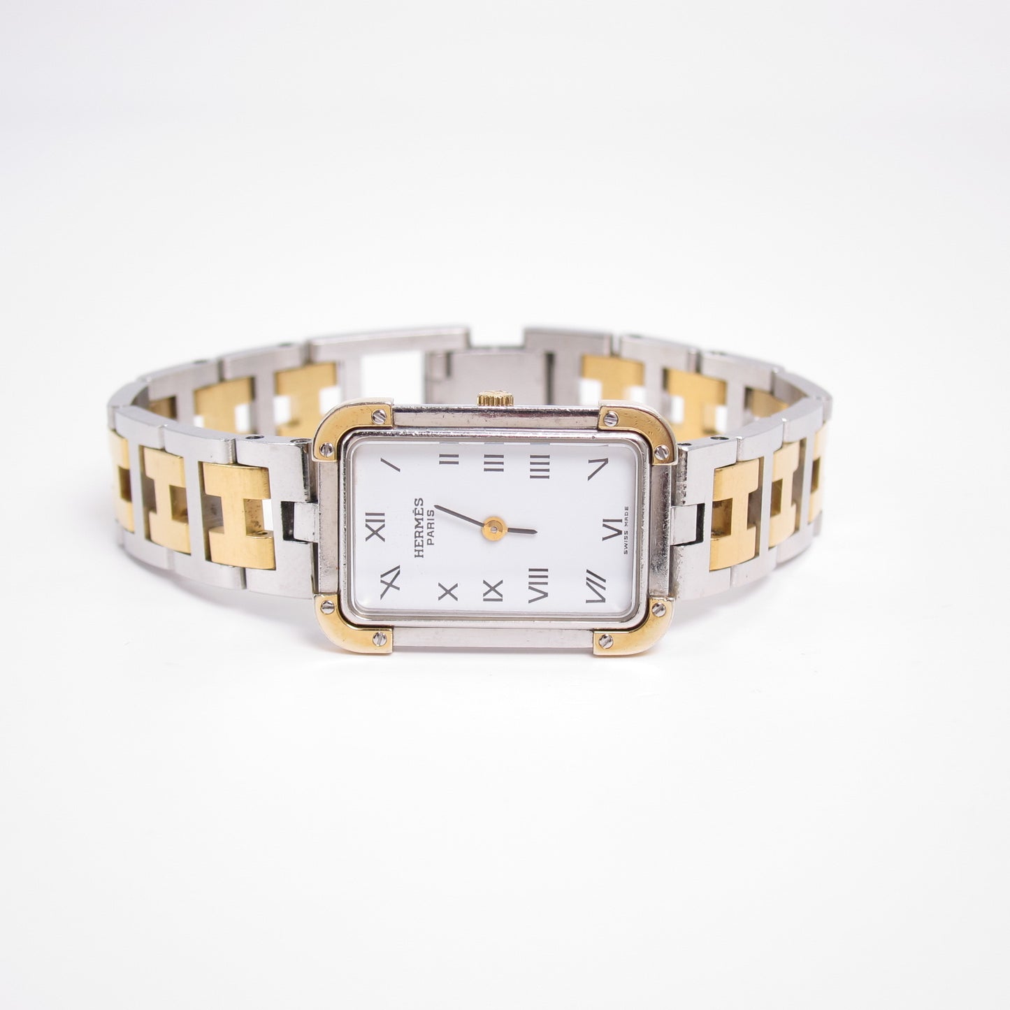 Hermes Vintage Croisiere White Face with H Bracelet Two Tone Watch