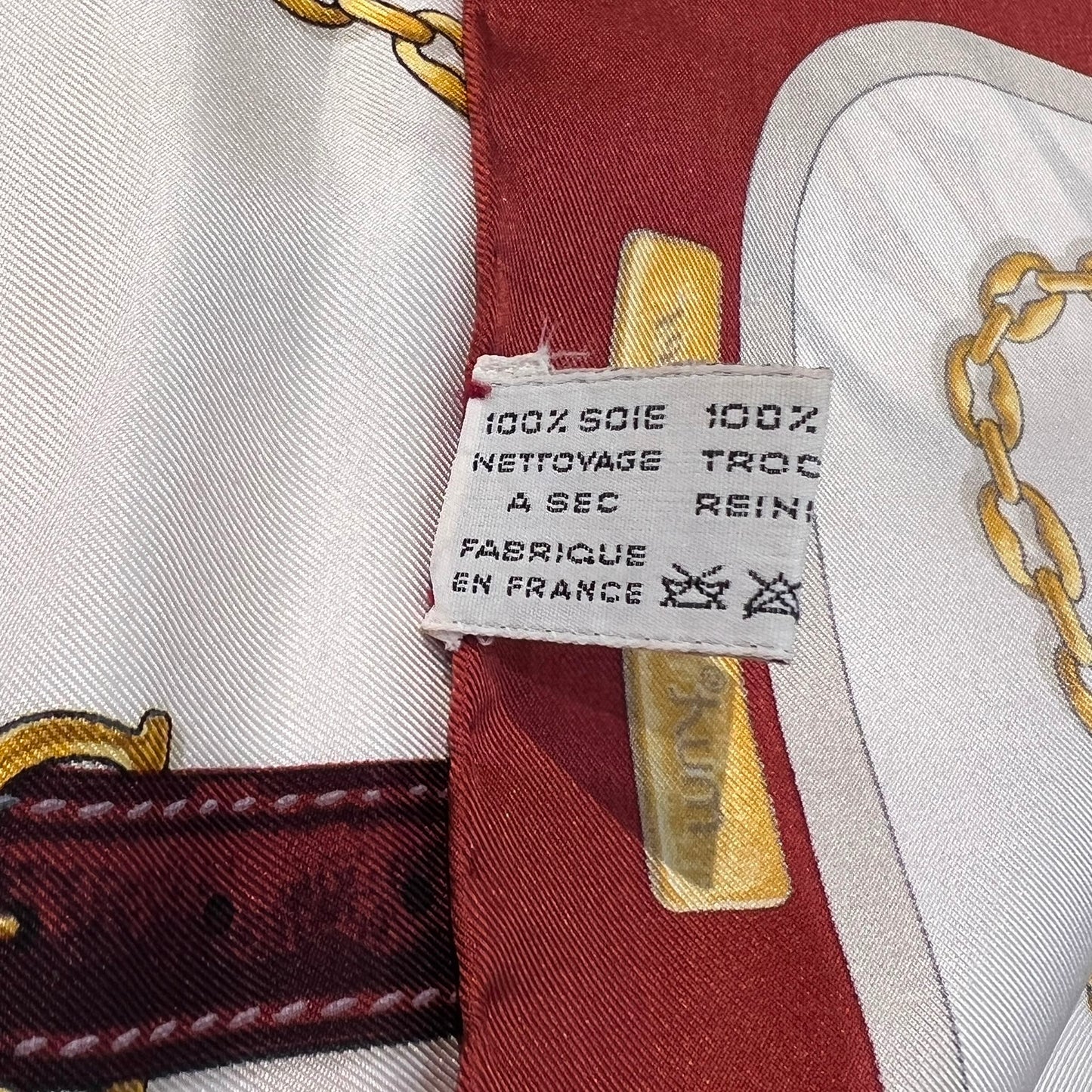 Cartier Vintage Must De Cartier Belt & Chain Motif Silk Square Scarf
