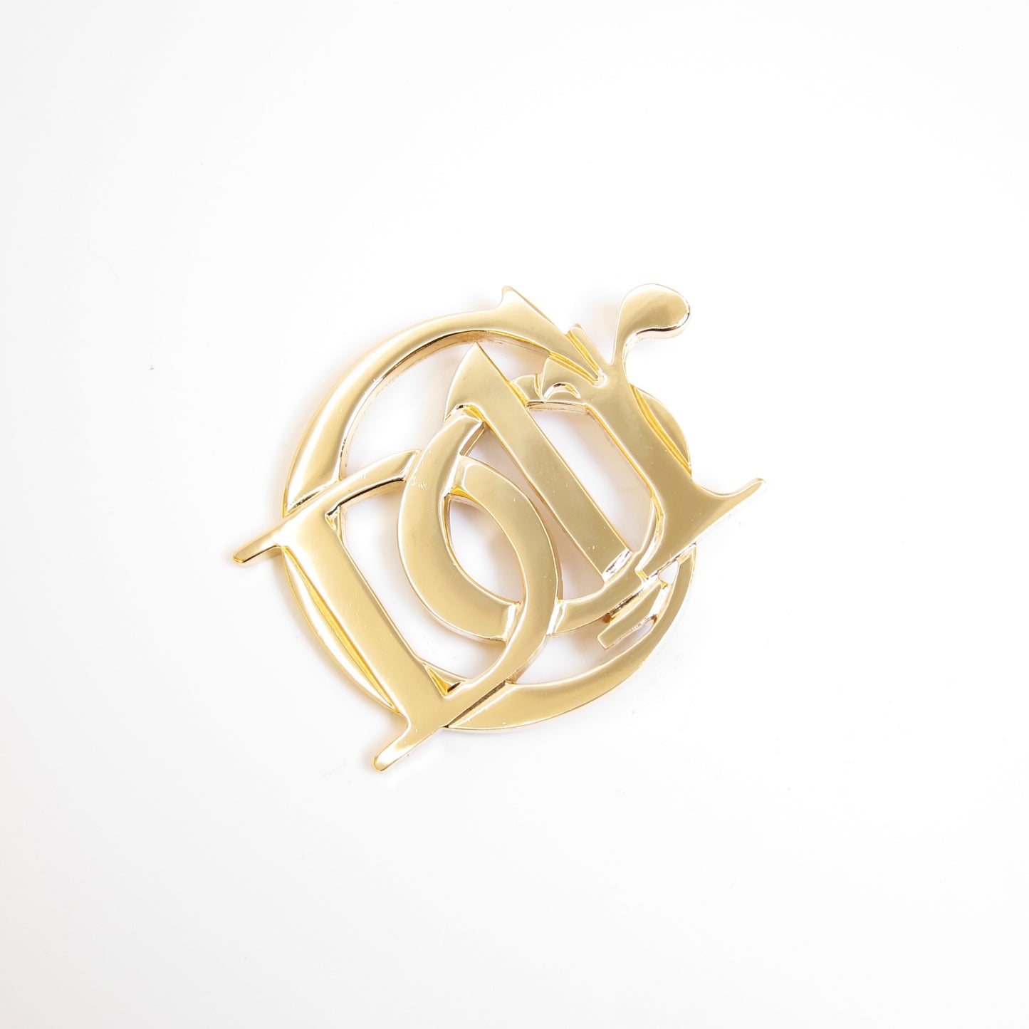 Christian Dior Vintage Dior Logo 金色胸針