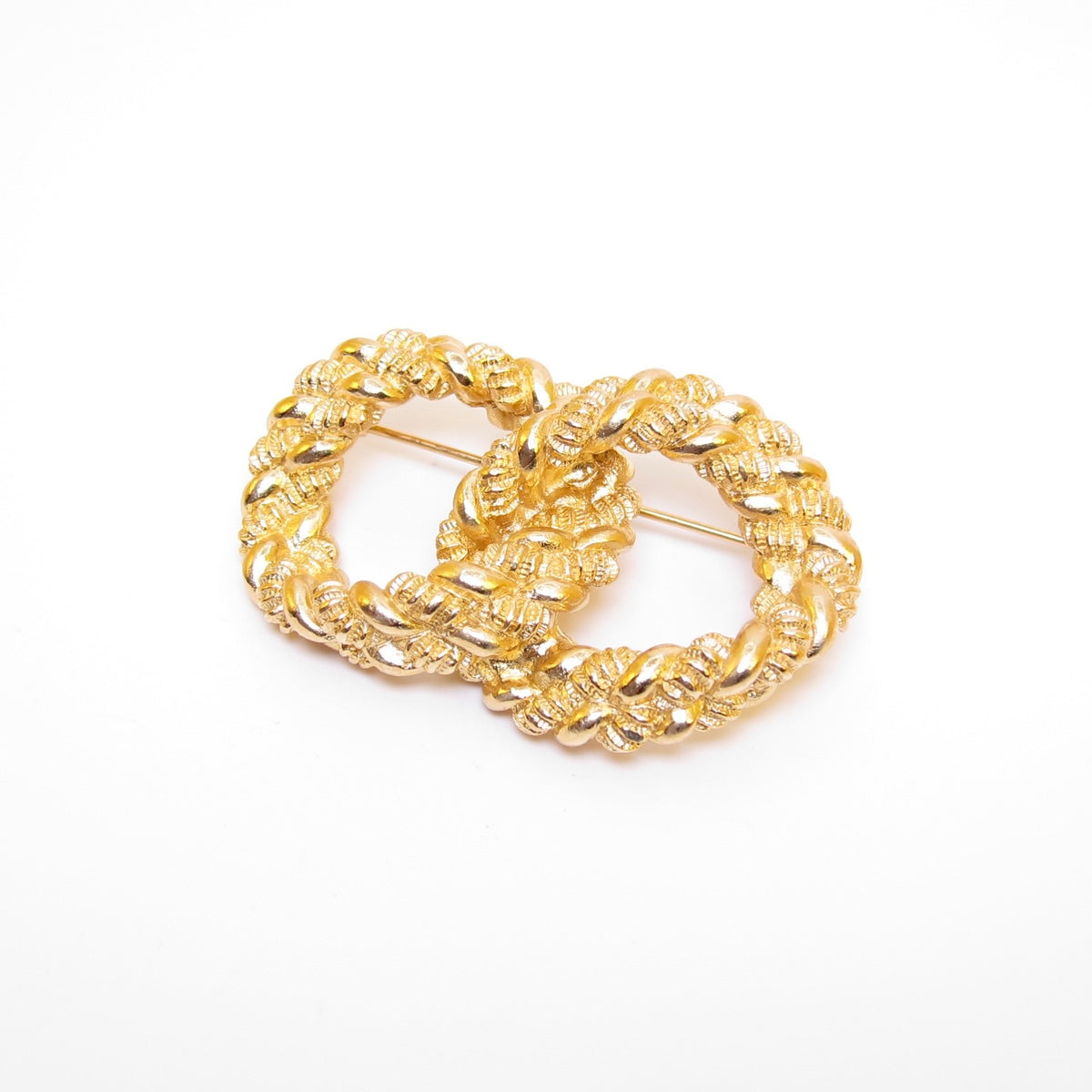 Christian Dior Vintage Twisted Rope Golden Brooch