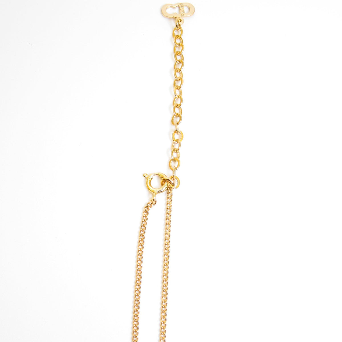 Christian Dior Vintage Oval CD Logo Gold-Tone Necklace