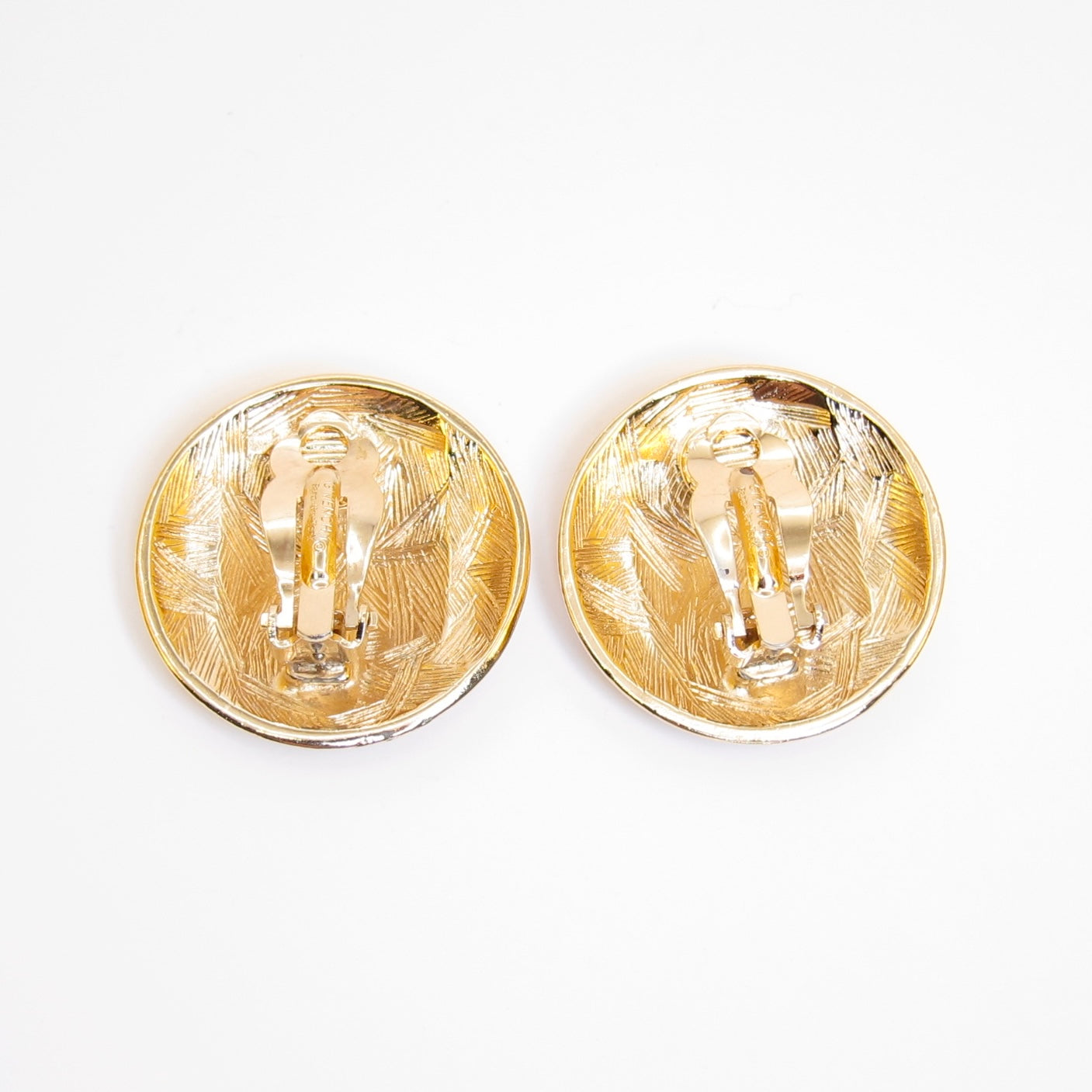 Givenchy Vintage 4G Logo Round Shaped Golden Clip-on Earrings
