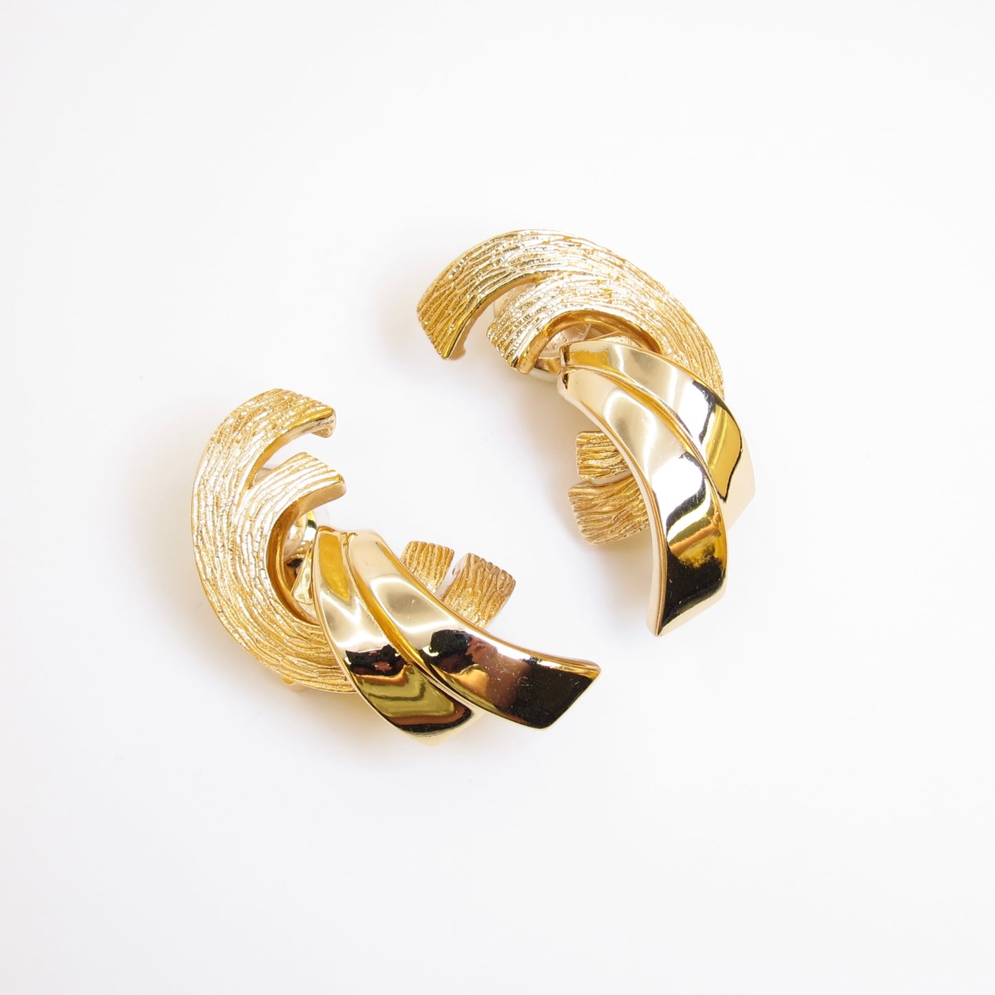 Christian Dior Vintage Stylish Golden Clip-on Earrings