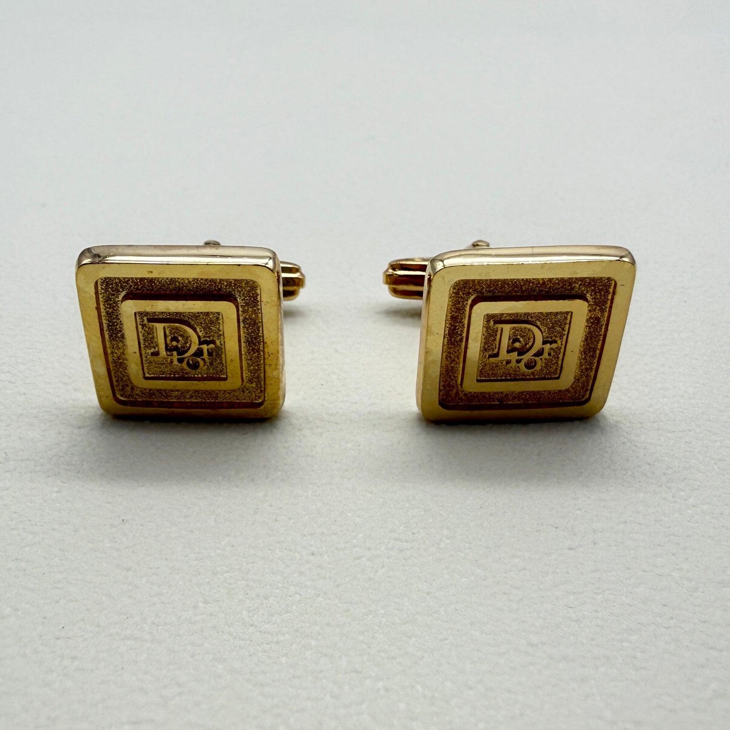 Christian Dior Vintage Dior Logo in Square Shape Cufflinks