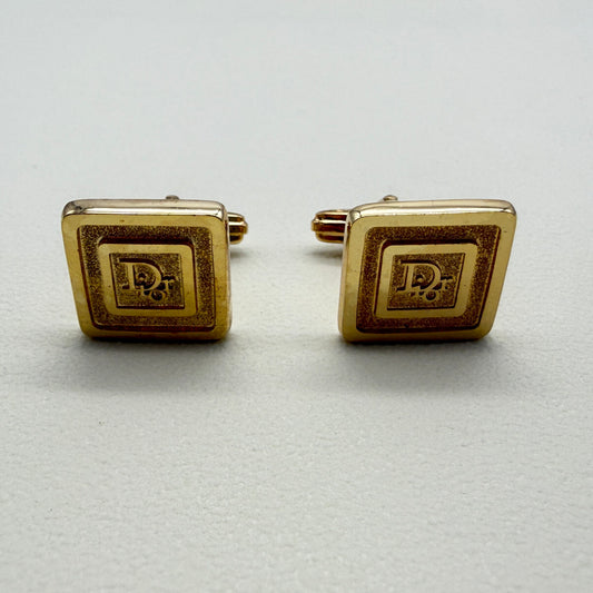 Christian Dior Vintage Dior Logo in Square Shape Cufflinks