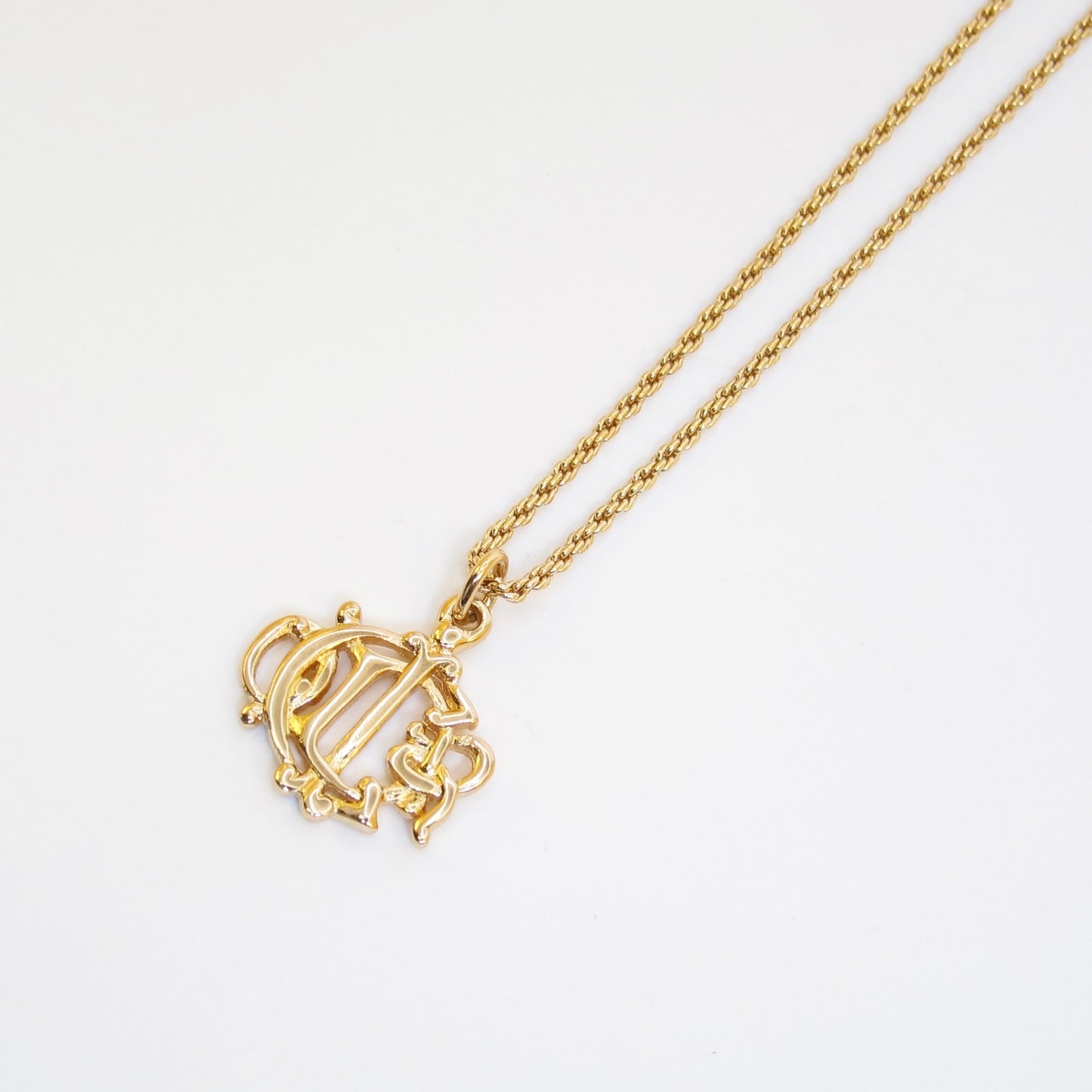 Christian Dior Vintage Dior Logo Golden Necklace
