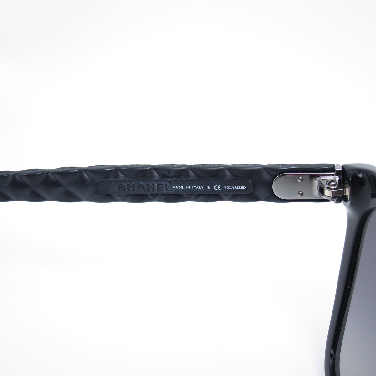 Chanel Vintage Matelasse Leather Black Sunglasses