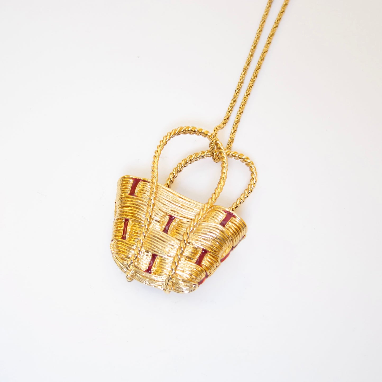 Balenciaga Vintage Bag Motif Pendant Golden Long Necklace