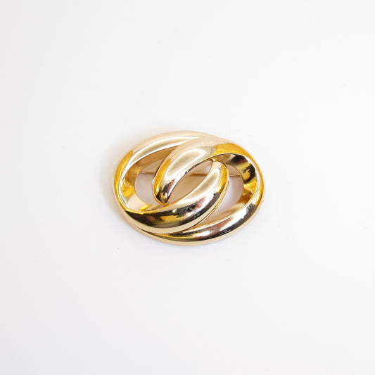 Christian Dior Vintage Oval Golden Brooch