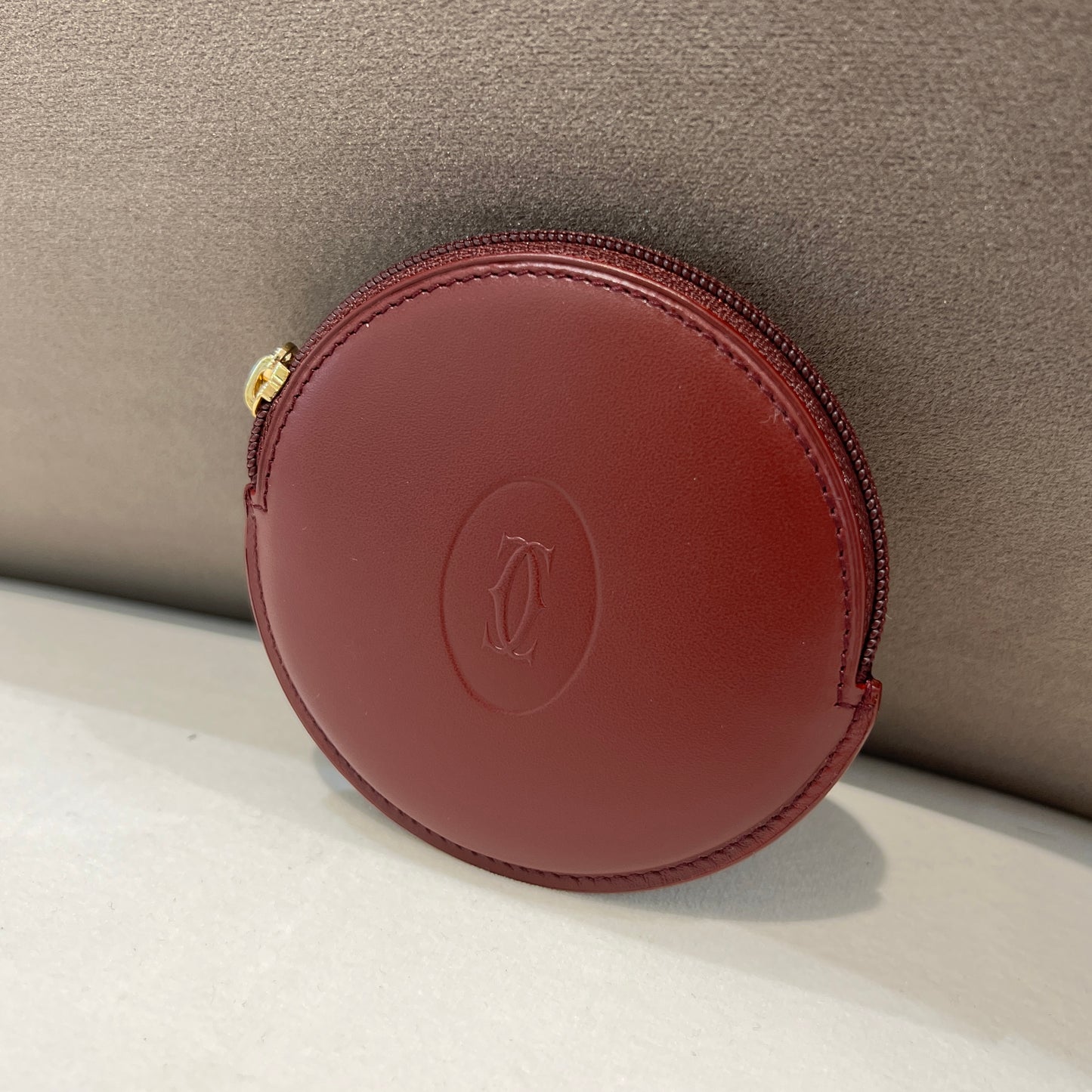 Cartier Burgundy Calfskin Must De Coin Case