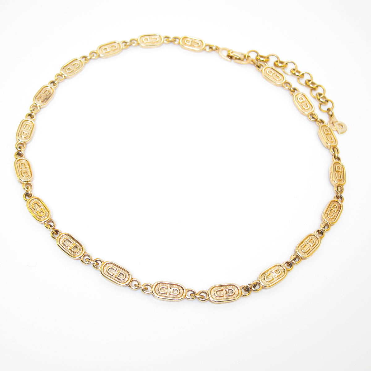 Christian Dior Vintage Repeating CD Link Necklace