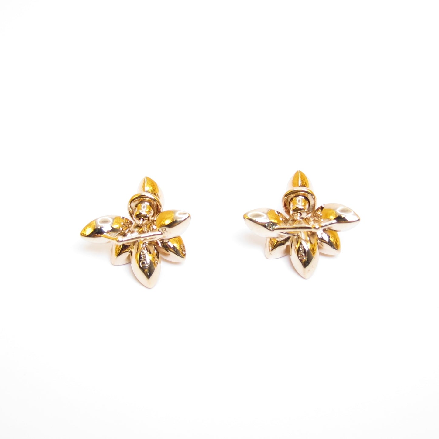 Christian Dior Vintage Mise En Dior Tribale Golden Flower Petal Earrings