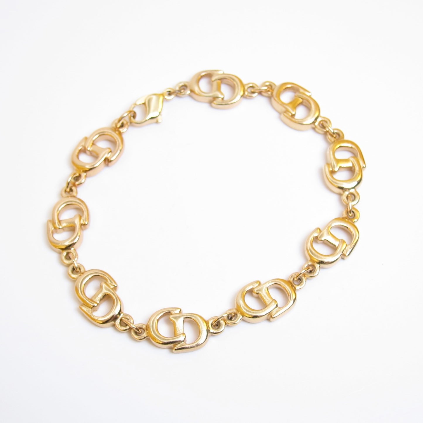 Christian Dior Vintage CD Logo Golden Bracelet
