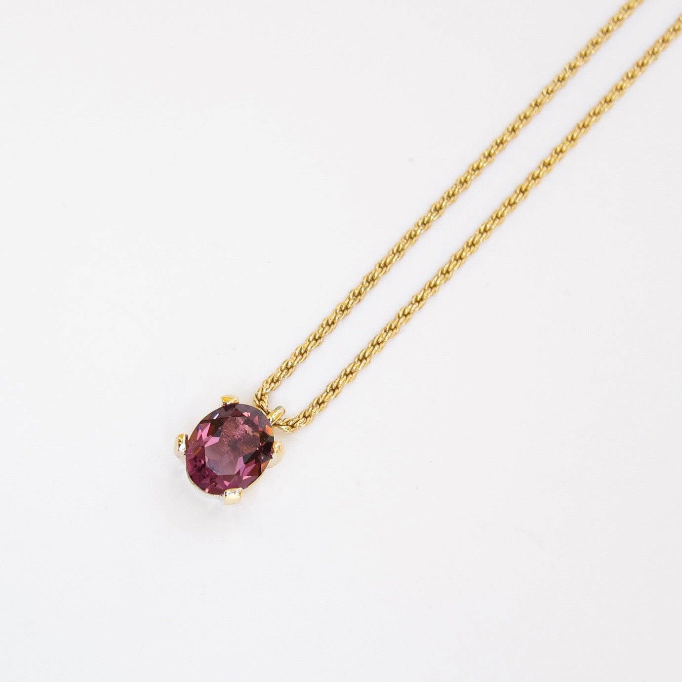 Christian Dior Vintage Plum Color Stone Golden Necklace