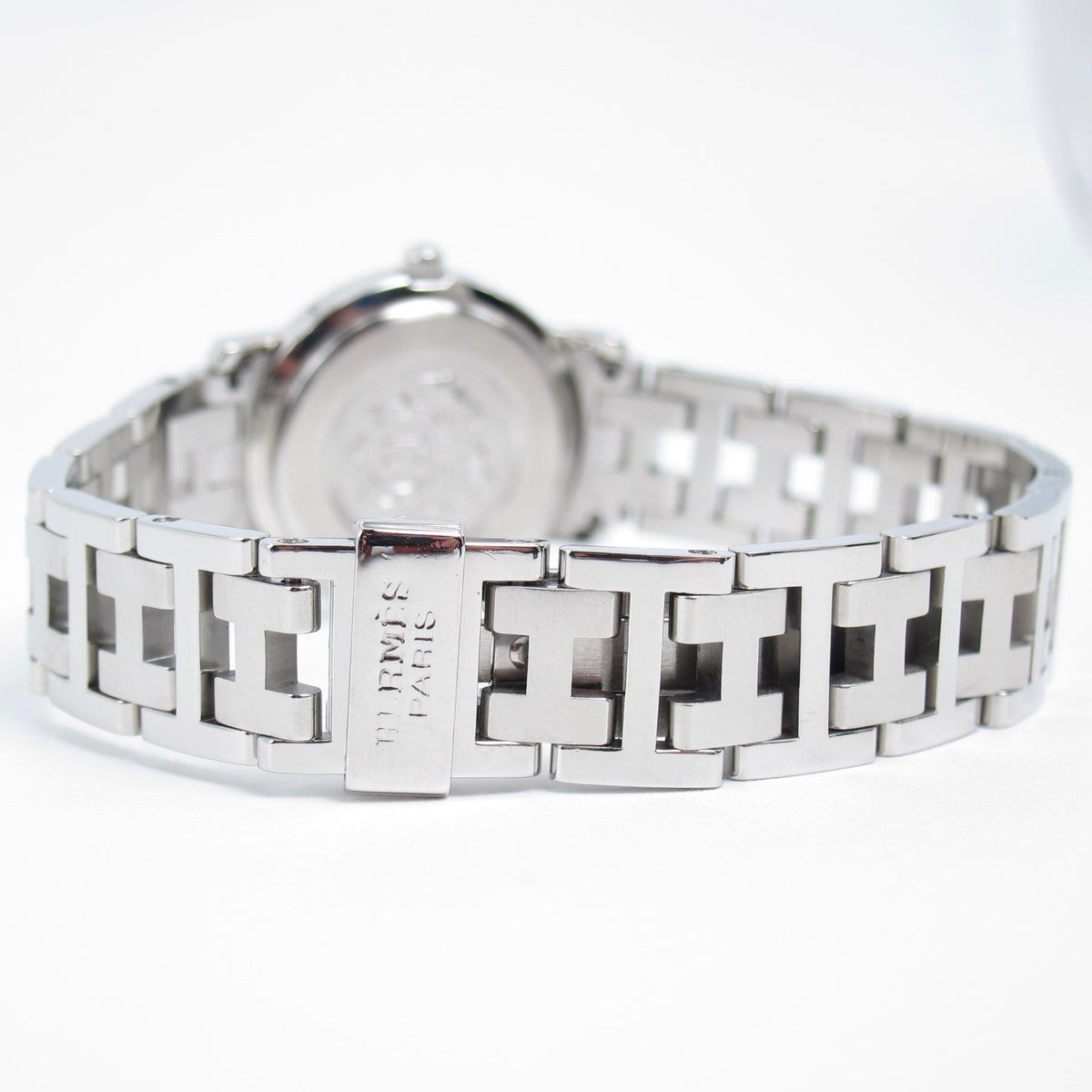 Hermès Clipper白面銀色女士石英腕錶