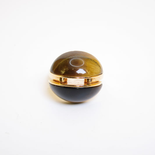 Chloe Vintage Amber Stone Golden Ring